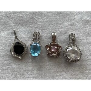Lot Of 4 925 Sterling Silver Pendant Small Dainty Fiori SUN Vintage Estate